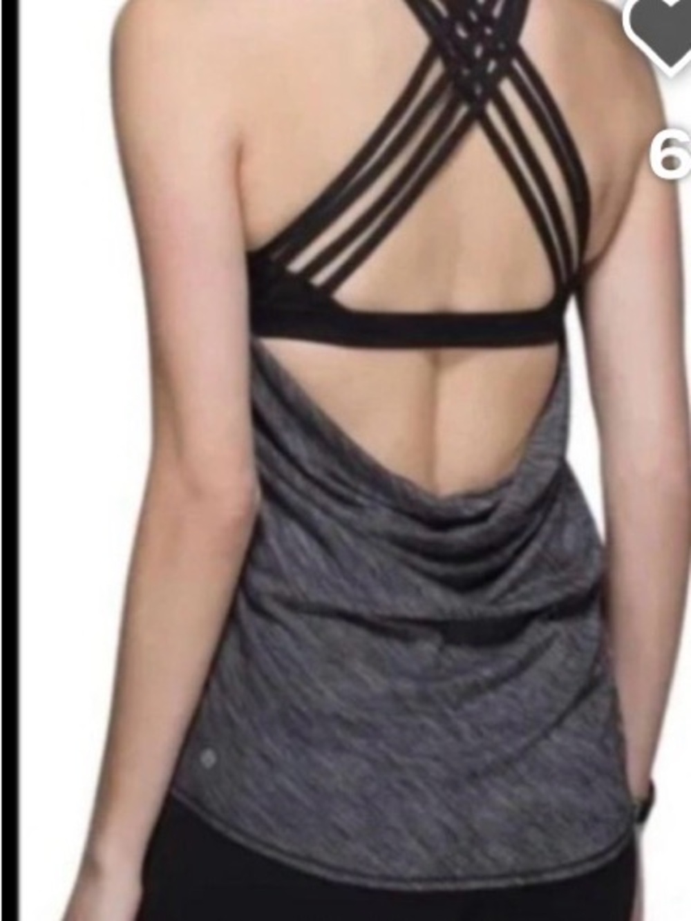 74. lululemon athletica Gray Open-Back Strappy Tank